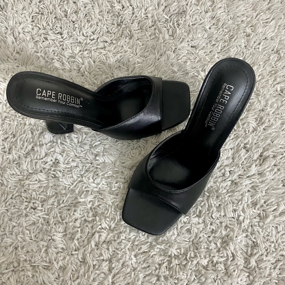 Black mule heels
